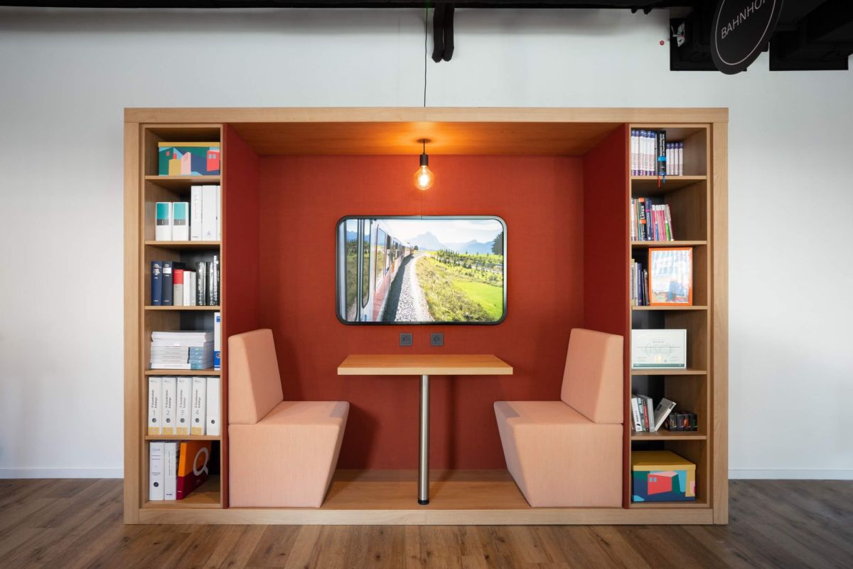Bereich für fokussiertes arbeiten in Form eines Zugabteils