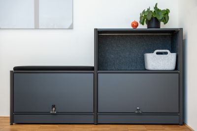 Nicht nur effizienter Stauraum sondern gleichzeitig auch Desingelement